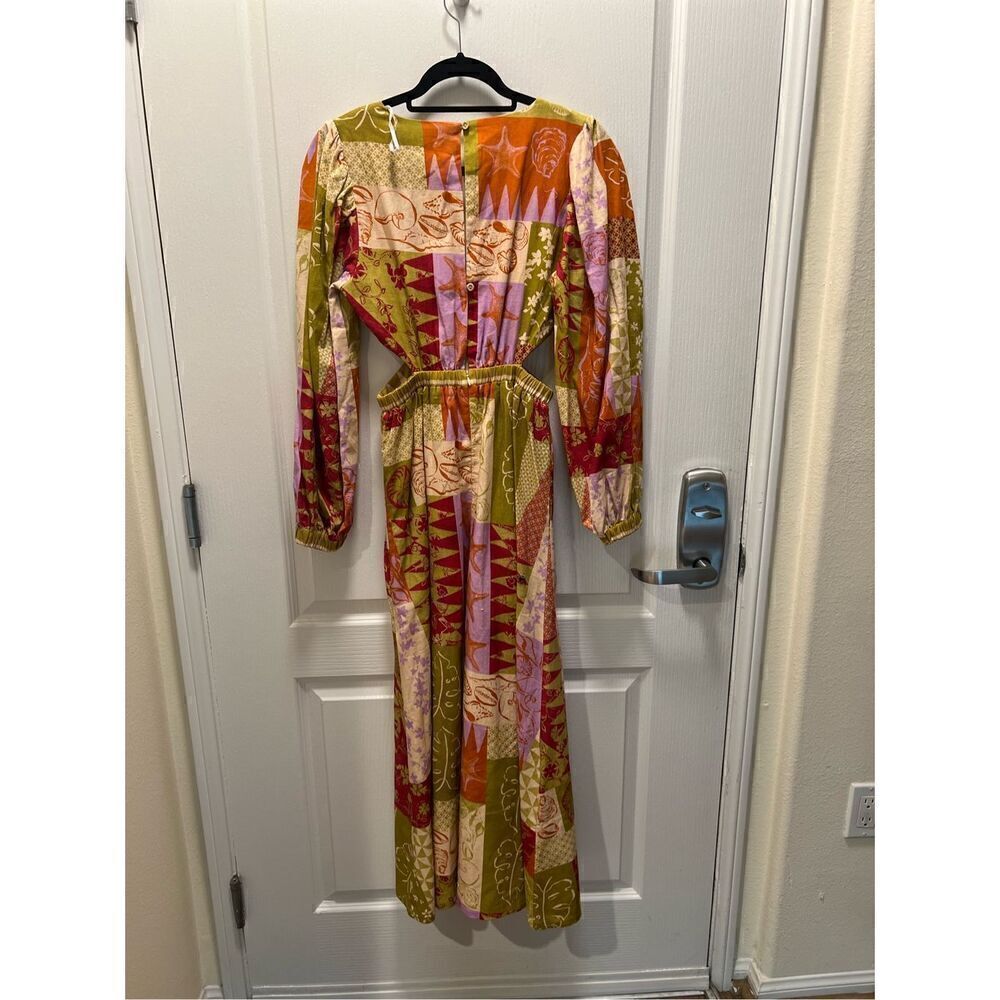 Mon Renn Cove Patchwork Long Sleeve Midi Dress In Patchwork Size S NWT $189 - Picture 10 of 12